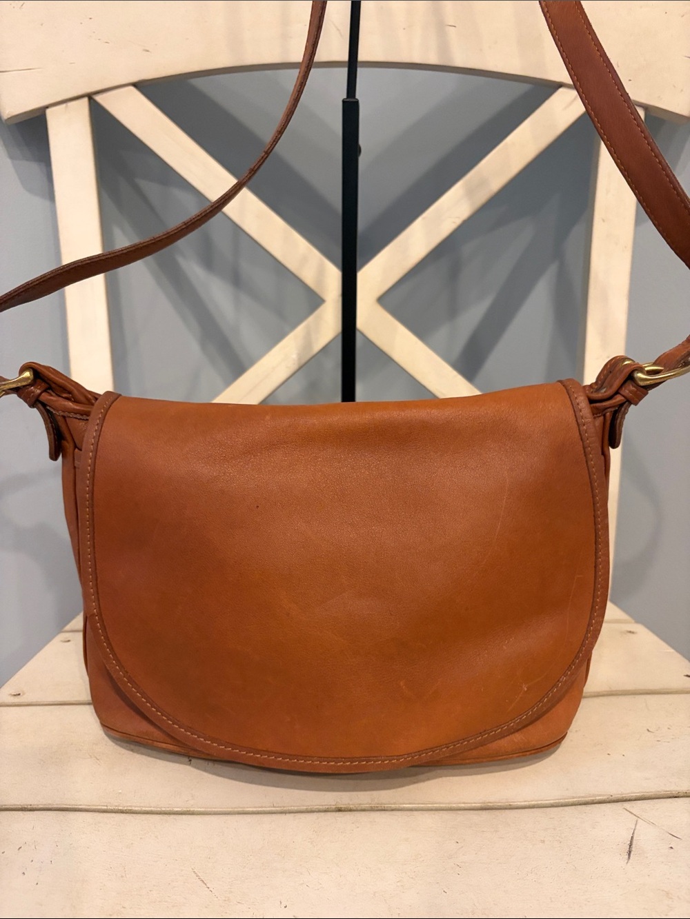 Coach Classic Tan All Leather Crossbody Bag - Timeless Everyday Style